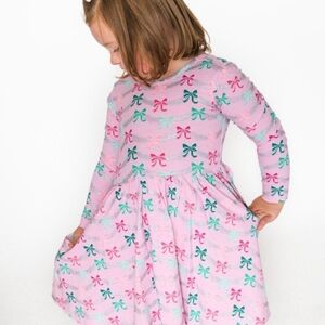 Ruffle Butts HOLIDAY CHRISTMAS SPARKLE PINK TINSEL TIDINGS TWIRL DRESS 10 NWT